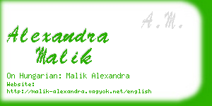 alexandra malik business card